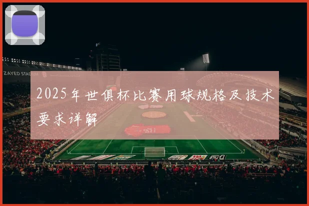 2025年世俱杯比赛用球规格及技术要求详解